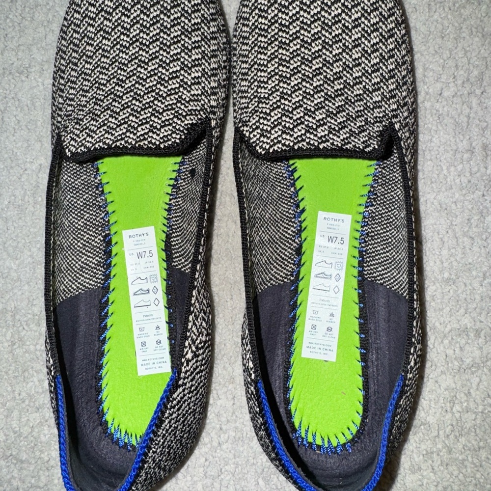 Rothy's Black and White Flats with Herringbone Pattern - Picture 5 of 5